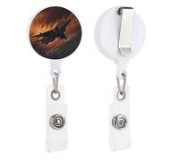 A Fighter Jet - Porta badge retrattile con clip per documenti d'identità e portachiavi, porta badge identificativo, clip per badge, per impiegati, medici, infermieri
