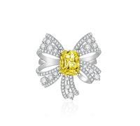 A filo a nastro di lusso anelli a infinito legato per donne 925 zirconia cubica argentata pavimentazione cz anelli promettenti per le sue fedi nuziali love nodo quadrate taglio simulato gemma anello