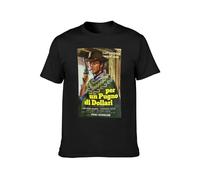 A Fistful of Dollars Italian Poster Retro Vintage Hipster T-Shirt Black Mens Tee Unisex Shirt M