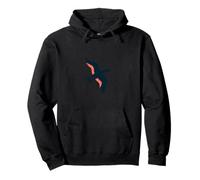 A flat colorful silhouette of a bird mid-flight Felpa con Cappuccio