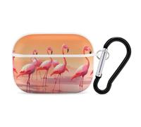 A Flock of Flamingos AirPod Pro, custodia rigida antigraffio in policarbonato con portachiavi, accessorio per AirPod Pro 2°/1° custodia per donne e uomini, stile bianco