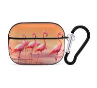 A Flock of Flamingos AirPod Pro, custodia rigida antigraffio in policarbonato con portachiavi, accessorio per AirPod Pro 2°/1° custodia per donne e uomini, stile nero