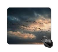 A Flock of Flying Birds Tappetino Mouse Bordo Cucito Mousemat Portatile Tappetini per Il Mouse per Ufficio Casa Laptop 25X30Cm