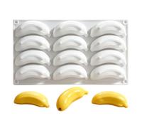 a forma di banana realistici in silicone, 12 cavità, per cioccolatini
