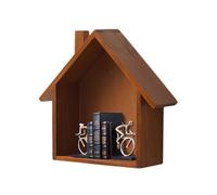 A forma di casa - Design rustico in legno, decorazione da parete della fattoria, scaffale di presentazione, unità di immagazzinaggio compatta, portaoggetti da parete in legno, organizer