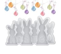 a forma di coniglietto pasquale, in silicone riutilizzabile resistente al calore, per sapone in resina epossidica, design flessibile e leggero, per le vacanze con forme
