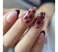 A forma di cuore French Presses On Nails Borgogna Glitter Strass 24pcs Riutilizzabili ABS Unghie finte Per San Valentino Forma Ovale Premere Su Unghie Con Strass