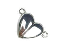 A forma di cuore in acciaio inox, chiusura magnetica per gioielli, fissaggio sicuro per collane da bracciale, chiusure magiche in acciaio inox, fai da te e riparazioni, Taglia unica, come descritto