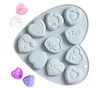 a forma di cuore per pasticceria, decorazione per torte, cioccolato, caramelle, 10 griglie, stampo in silicone a forma di cuore, per torte e cioccolato, decorazioni per la casa
