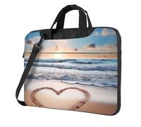 A Forma di Cuore Romantico Spiaggia Laptop Tote Bag per Uomini Donne Del Manicotto Del Computer Del Computer Del Computer, nero, 14 inch