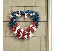 A Forma di Cuore Rosso,Bianco e Blu Patriottico Stars 4th Luglio Metallo Porta