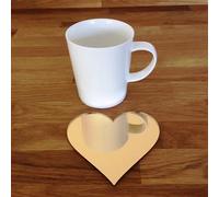 A Forma di Cuore Sottobicchiere Set - Oro Specchio