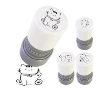 a forma di gatto, ricaricabile, portatile | Timbri con simpatici gatti neri e gattini per scrapbooking, diari, biglietti, ricompensa, motivazione, franchising, dolcetti,