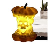 a forma di - Lampada da tavolo a forma di con teschio, decorazione per Halloween, scultura per esterni, interni, giardino, cortile, casa, feste, scrivania, decorazione per feste