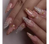 A forma di mandorla francese, a forma di gocce d'acqua, premere sulle unghie, materiali ABS, non sono necessari strumenti per l'uso quotidiano delle donne