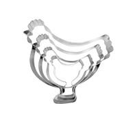 a forma di pollo, 4 in acciaio inossidabile - Perfetti per biscotti, fondente, torte, Pasqua, compleanni, dolci natalizi e per le feste