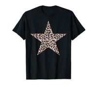 A forma di stella - Grafica con stampa leopardata ghepardo Maglietta