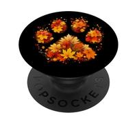 A forma di zampe, foglie autunnali autunnali, purr miao, gattino, arte sul retro PopSockets PopGrip Adesivo