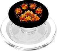 A forma di zampe, foglie autunnali autunnali, purr miao, gattino, arte sul retro PopSockets PopGrip per MagSafe