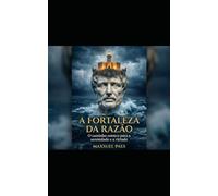 A FORTALEZA DA RAZÃO: O caminho estoico para a serenidade e a virtude com o caos azul-escuro das ondas e dos raios ao redor.