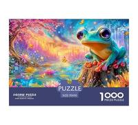 A Frog Sits on A Stump by A Glowing Lotus Pond Puzzle Da 1000 Pezzi Dream Frog Sfida Di Ingegno Per Tutte Le Età 70x50cm/1000pcs