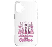 A Girl Gotta Have Options Pastel Witch Broom Kawaii Hallowee Custodia per iPhone 16 Plus