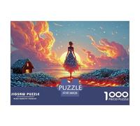 A Girl Standing in Water 1000 Pezzi Cartone Robusto Puzzle Sunset Ocean Goddess Antistress Gioco Per Famiglie Puzzle Per Adulti E Bambini 38x26cm/1000pcs