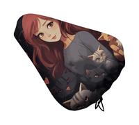 A Girl Who Loves Cats - Coprisedile per bicicletta, extra morbido e confortevole, protezione da pioggia e sole, protezione per sedili, resistente, antipolvere, per mountain bike da città