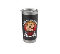 A Good Day Starts With Coffee And A Cockapoo Dog Lovers Bicchiere termico in acciaio inox doppia parete