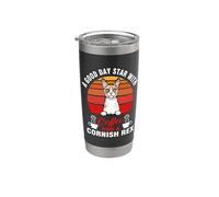 A Good Day Starts With Coffee And A Cornish Rex Cat Bicchiere termico in acciaio inox doppia parete