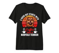 A Good Day Starts with Coffee And A Norfolk Terrier Dog Maglietta Premium