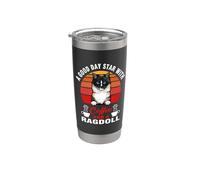 A Good Day Starts With Coffee And A Ragdoll Cat Funny Cats Bicchiere termico in acciaio inox doppia parete