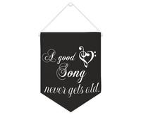 A Good Song Never Gets Old - Striscione in tela motivazionale da appendere alla parete, striscione decorativo per la casa, per soggiorno, camera da letto, ufficio, regali per le vacanze, 25,4 x 30,5