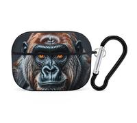 A Gorilla - Custodia protettiva per AirPods Pro con anello portachiavi, custodia protettiva rigida in policarbonato per AirPods Pro di seconda generazione, per donne e uomini, facile da aprire