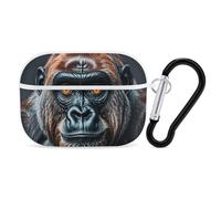 A Gorilla - Custodia protettiva per AirPods Pro con anello portachiavi, custodia protettiva rigida in policarbonato per AirPods Pro di seconda generazione, per donne e uomini, facile da aprire