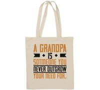 A grandpa is someone you never outgrow your need for Natural Cotton Tote Bag Bianco