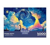 A Group of Dinosaurs 1000 Pcs Cartone Robusto Puzzle Glowing Cosmic Night Sfida Unica Gioco Creativo Puzzle Per Adulti E Bambini 38x26cm/1000pcs