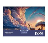 A Group of Dinosaurs 1000 Pezzi Cartoncino Premium Puzzle Dinosaur Sunset Immagini Vibranti Gioco Per Famiglie Puzzle Per Adulti E Bambini 70x50cm/1000pcs