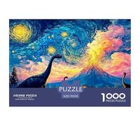 A Group of Dinosaurs 1000 Pezzi Cartoncino Premium Puzzle Volcano with Dinosaur Immagini Vibranti Giocattoli Educativi Puzzle Decorazioni Per La Casa 70x50cm/1000pcs