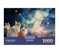 A Group of Kitty Sitting 1000 Pezzi Cartone Robusto Puzzle Cute Feline Sfida Unica Gioco Creativo Puzzle Decorazioni Per La Casa 52x38cm/1000pcs