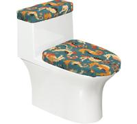 A Group of Seahorses - Set di 2 copriwater con coperchio del serbatoio, elastico, per WC a forma di U e allungati, decorazione per il bagno, regalo di inaugurazione della casa