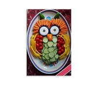 A gufo Made of Various Fruit and Vegetables Porch 40 x 60 cm
