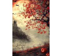 A Haunted Halloween Journal: A Spooky-Chic Notebook Featuring a Full Moon, Pumpkin, and Haunted Castle Scene