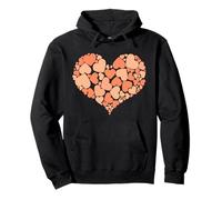 A Heart of Hearts Design Romantico Pastello Peach Shades Felpa con Cappuccio