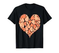 A Heart of Hearts Design Romantico Pastello Peach Shades Maglietta