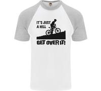 A Hill Get Sopra It Ciclismo Ciclisti Divertente DA UOMO S/S Baseball T-Shirt