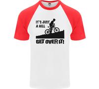 A Hill Get Sopra It Ciclismo Ciclisti Divertente DA UOMO S/S Baseball T-Shirt