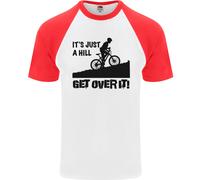 A Hill Get Sopra It Ciclismo Ciclisti Divertente DA UOMO S/S Baseball T-Shirt