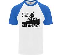A Hill Get Sopra It Ciclismo Ciclisti Divertente DA UOMO S/S Baseball T-Shirt