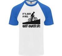 A Hill Get Sopra It Ciclismo Ciclisti Divertente DA UOMO S/S Baseball T-Shirt